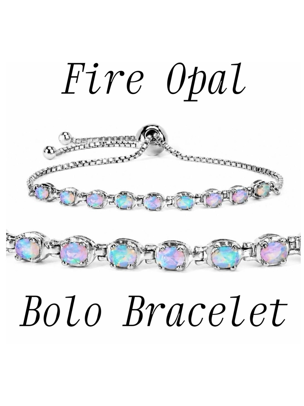Iridescent Fire Opal Bolo Bracelet